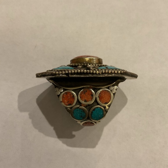 Vintage Men’s Sterling Silver Southwestern Turquoise Ring Jewelry Heavyweight